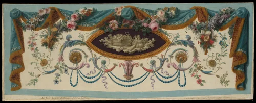 Cartoon for the Back of a Tapestry Settee by French Painter, painting, 1775-1799