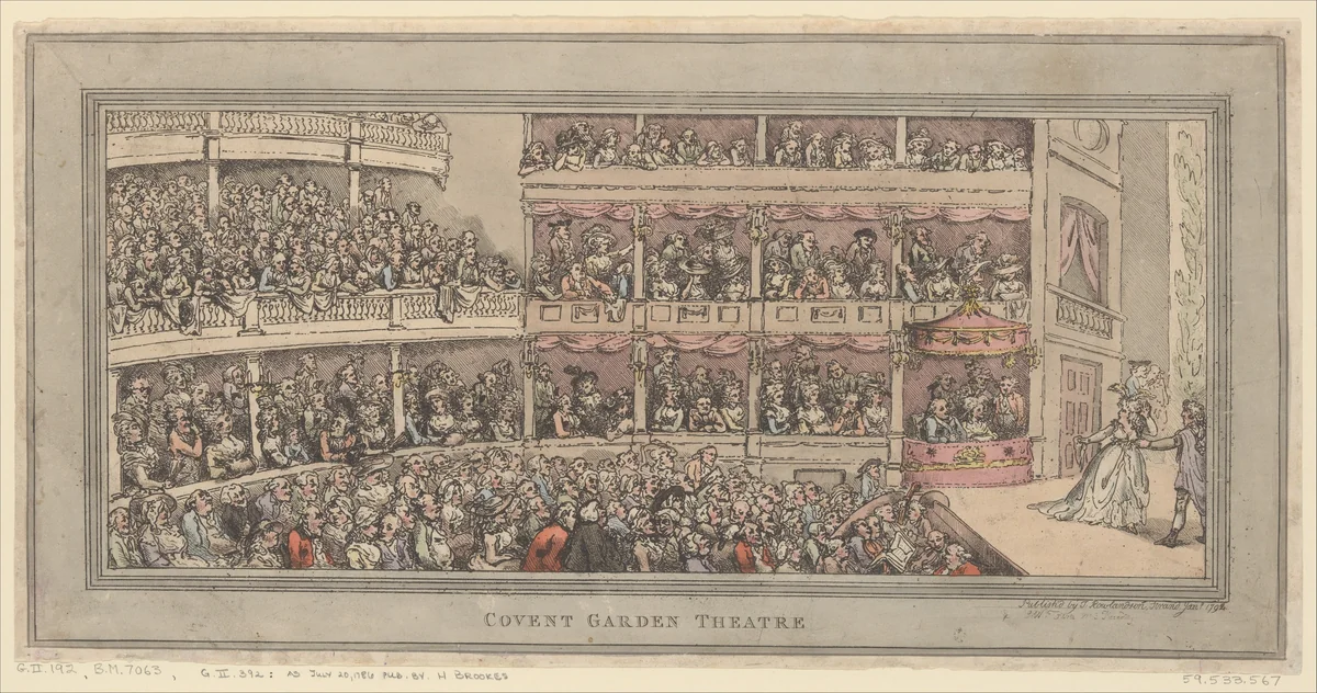 Covent Garden Theatre by Thomas Rowlandson, print, 1792