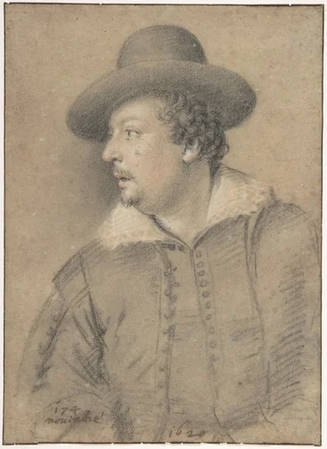 Portrait of Tommaso Salini by Ottavio Leoni, drawing, 1620