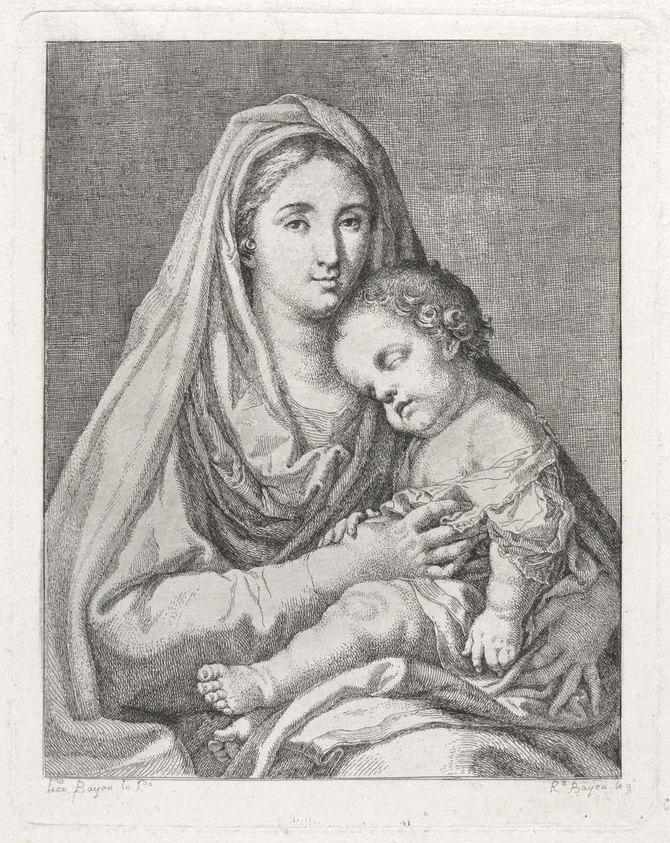 Madonna and Child (after Francisco Bayeu y Subias) by Ramón Bayeu y Subias, print, 1766-1793