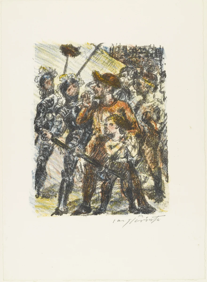 Tell and His Son in Front of the Hat (Tell und sein Sohn vor dem Hut) from William Tell (Wilhelm Tell) by Lovis Corinth, print, 1923