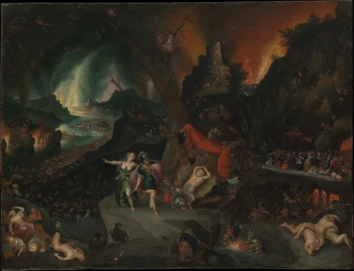 Aeneas and the Sibyl in the Underworld by Jan Brueghel the Younger, painting, 1630-1639