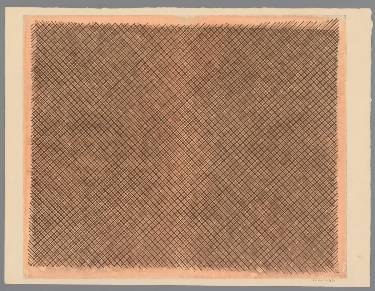 Blad met ruitpatroon by anonymous, print, 1800-1900