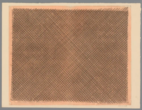 Blad met ruitpatroon by anonymous, print, 1800-1900