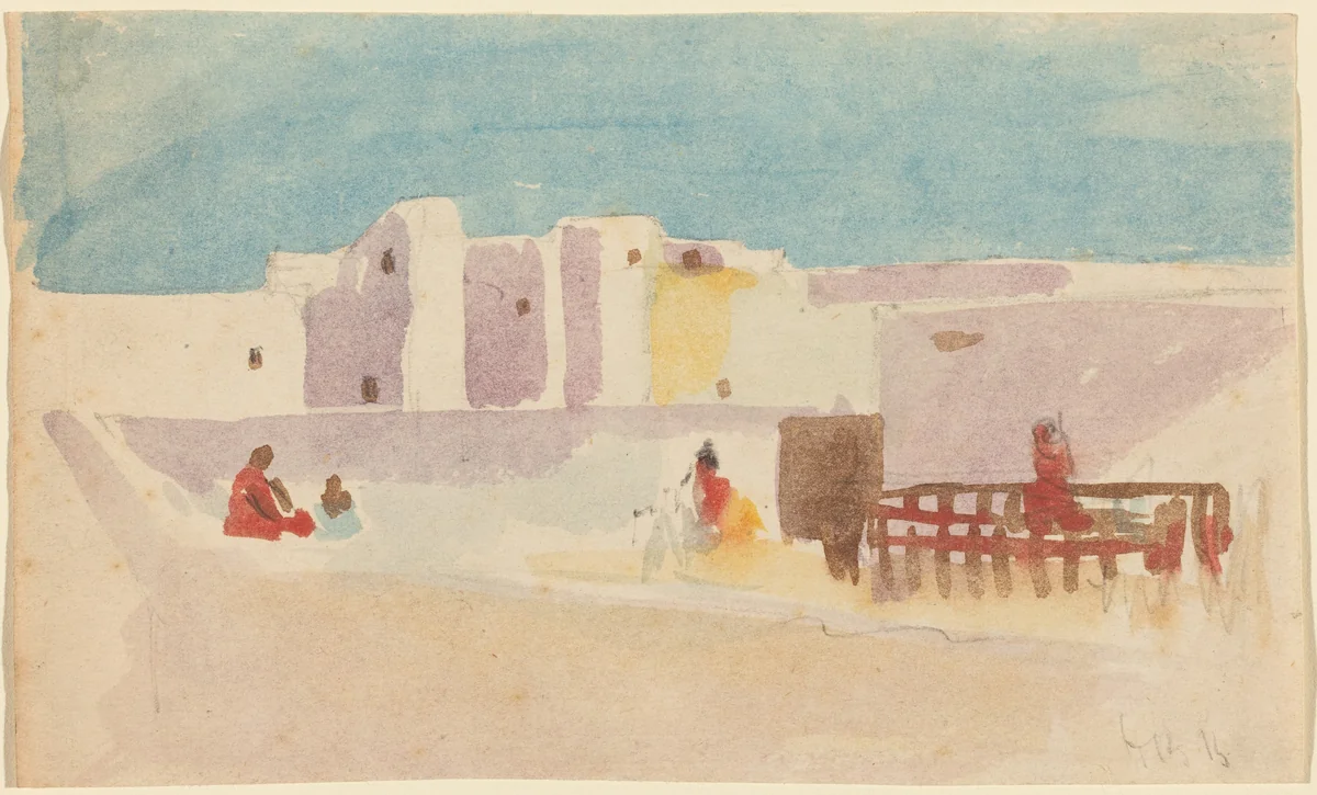 Walls of a North African City by Hercules Brabazon Brabazon, drawing, 1821-1906