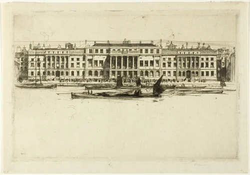 Custom House, plate one from the London Set by David Young Cameron, print, 1899