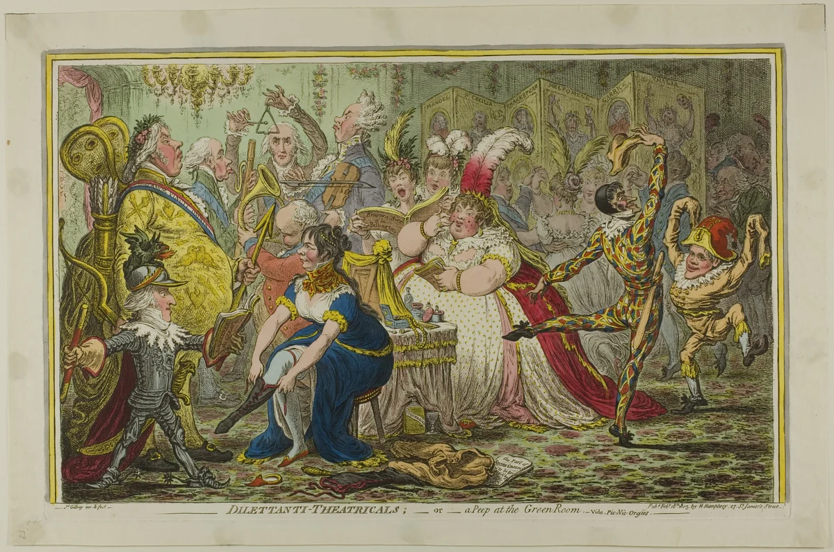 Dilettanti-Theatricals by James Gillray, print, 1803