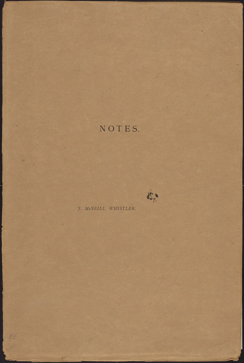 Notes by James McNeill Whistler, portfolio, 1878-1887