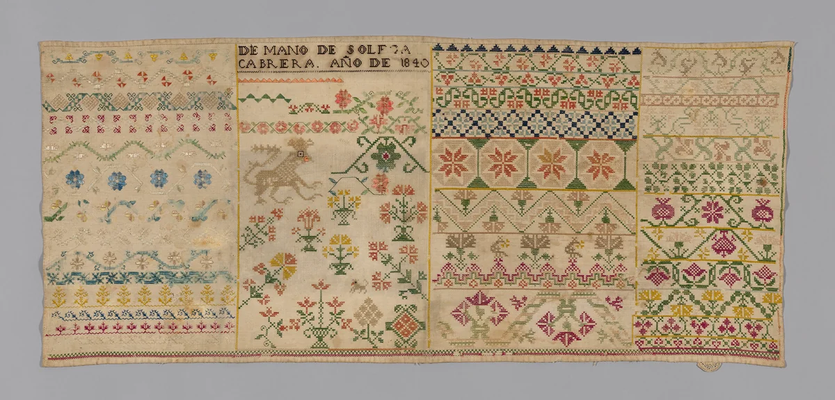 Sampler by Mexico, textile, 1801-1900