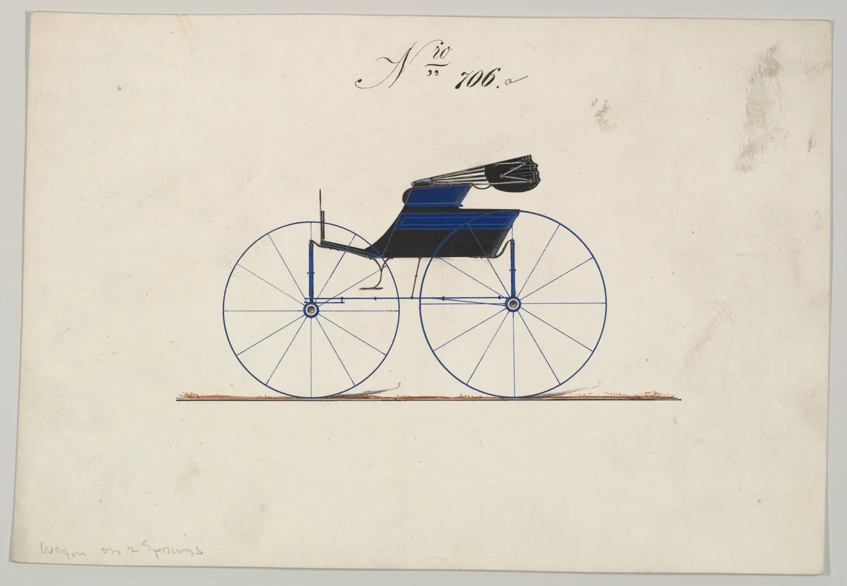 Design for Wagon, no. 706a by Brewster & Co., drawing, 1850-1870