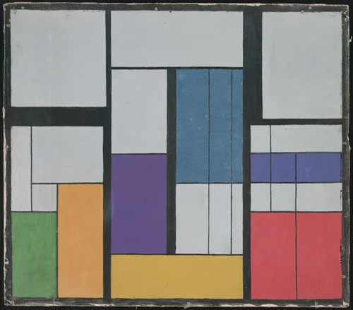 Composition II, Indigo Violet Derived from Equilateral Triangle by Georges Vantongerloo, painting, 1921