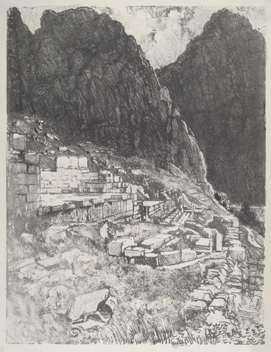 Seats of the Mighty, Delphi by Joseph Pennell, print, 1913