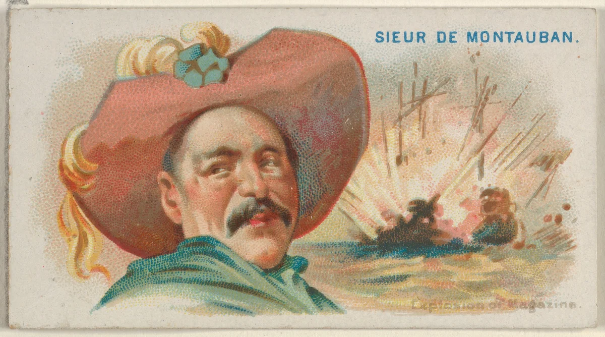 Sieur de Montauban, Explosion of Magazine, from the Pirates of the Spanish Main series (N19) for Allen & Ginter Cigarettes by Allen & Ginter, print, 1886-1891