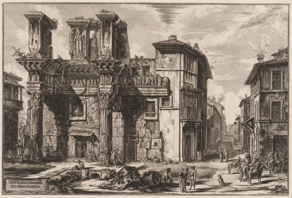 Views of Rome: Forum of Nerva by Giovanni Battista Piranesi, print, 1740-1778