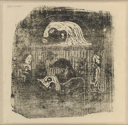 Te Atua (The Gods) Small Plate [verso] by Paul Gauguin, print, 1895