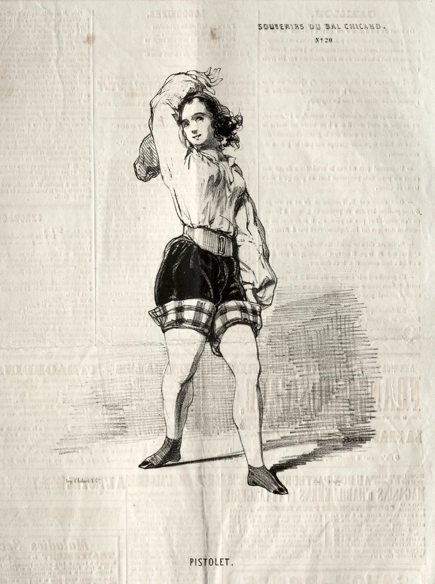 Souvenirs du Bal Chicard: Pistolet by Paul Gavarni, print, 1843