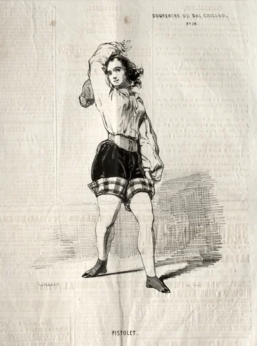 Souvenirs du Bal Chicard: Pistolet by Paul Gavarni, print, 1843