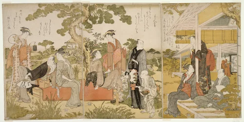 Enjoying the Cool in a Garden by Kitagawa Utamaro (喜多川歌麿), print, 1783-1795
