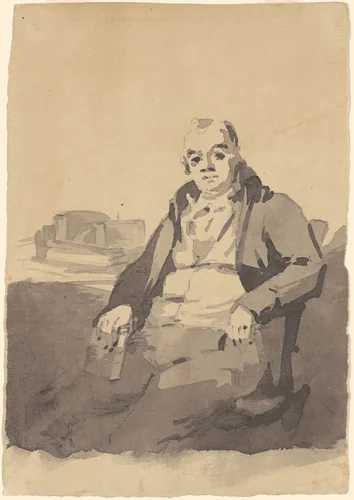 Man Holding a Book [recto] by Thomas Sully, drawing, 1810-1820
