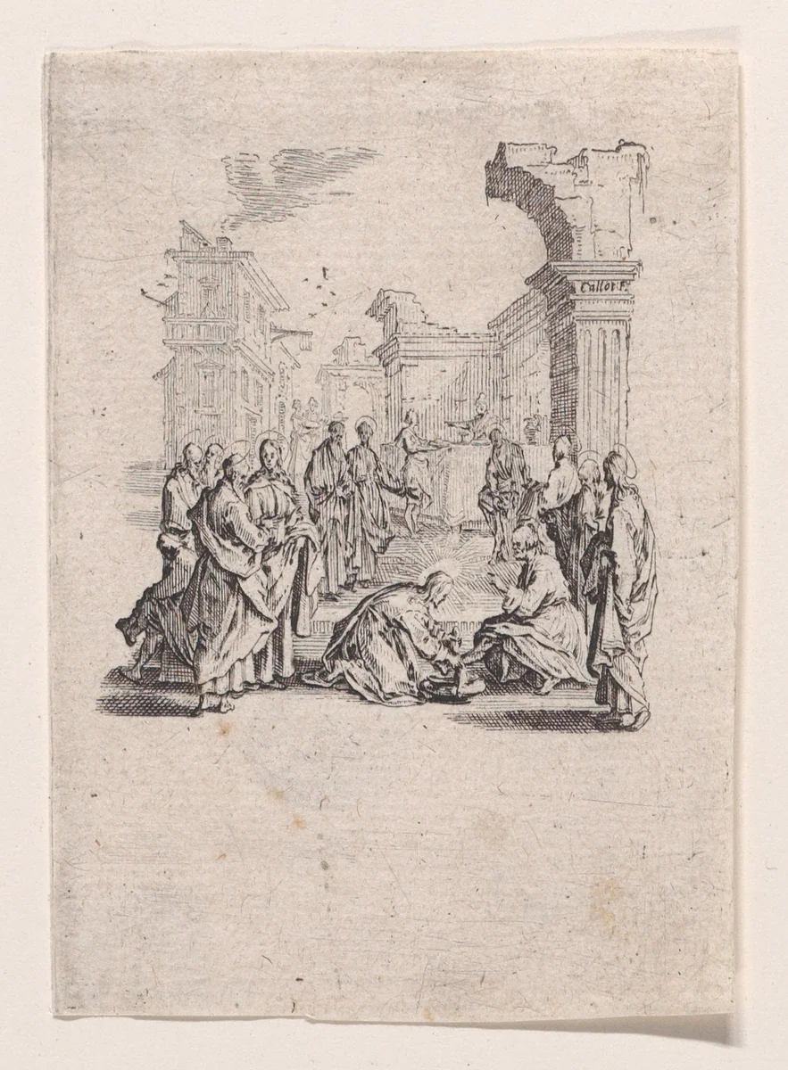 Le Lavement des Pieds (The Washing of the Feet), from "La Petite Passion" (The Little Passion) by Jacques Callot, print, 1624-1625