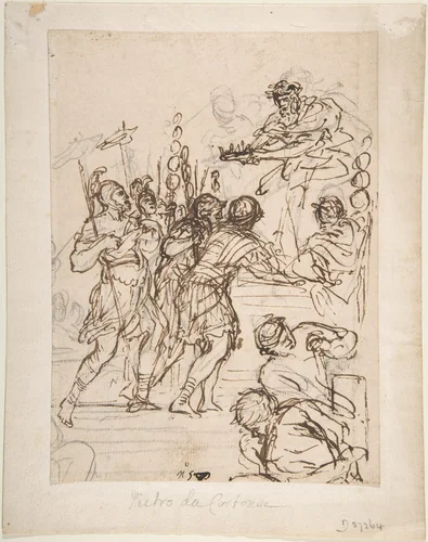 Study for the Age of Bronze by Pietro da Cortona, drawing, 1637