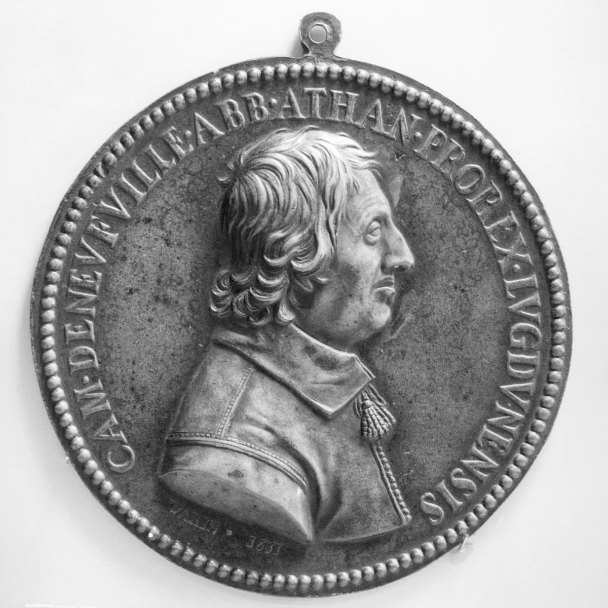 Camille de Neufville de Villeroi, abbé d'Ainai, de Saint-Athanase, lieutenant-general in the province of Lyonnais (1606–93) by Jean Varin, metalwork, 1651