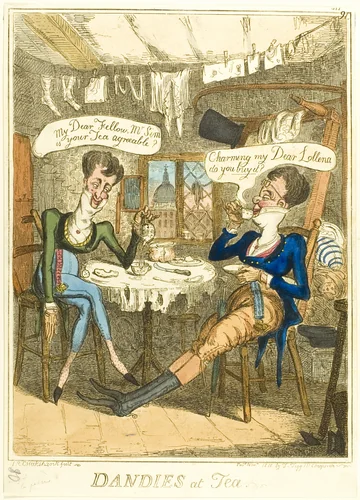 Dandies at Tea by Isaac Robert Cruikshank, print, 1818
