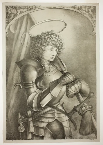 Saint George in Armor by Ferdinand Piloty, print, 1805-1844