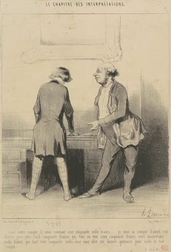 Voici votre comptre: Il vous revenait ... by Honoré Daumier, print, 1843