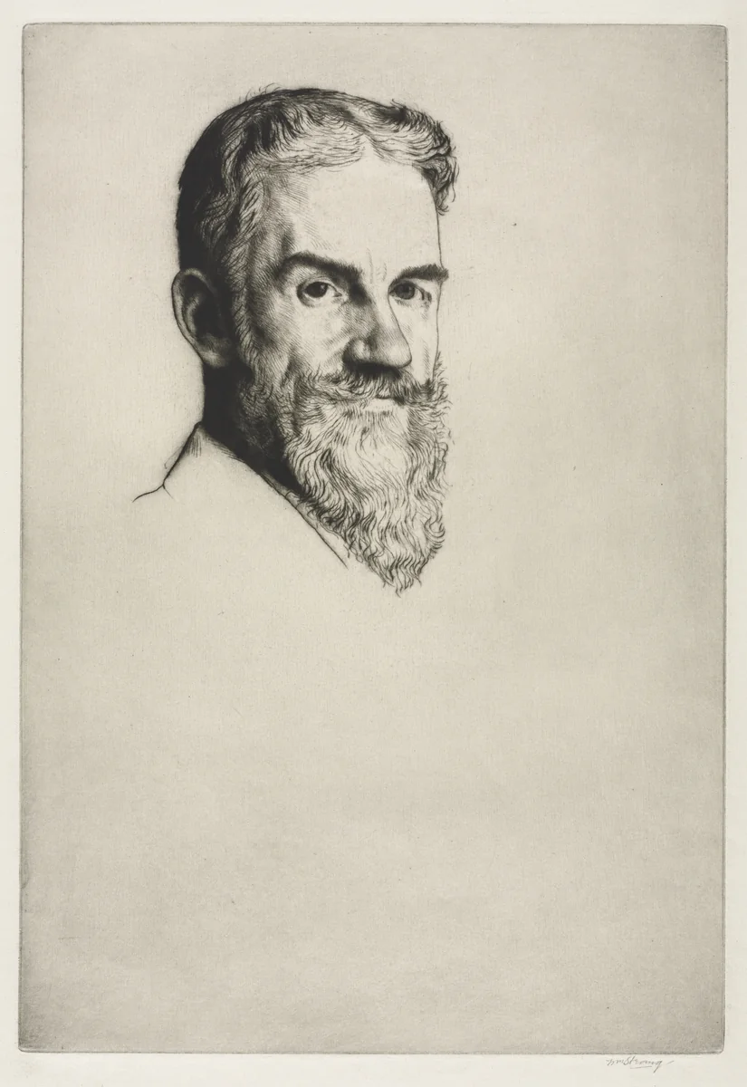George Bernard Shaw by William Strang, print, 1907