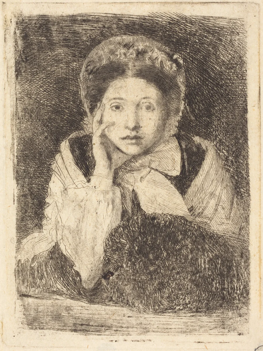 Marguerite De Gas, the Artist's Sister (Marguerite De Gas, soeur de l'artiste) by Edgar Degas, print, 1860-1862