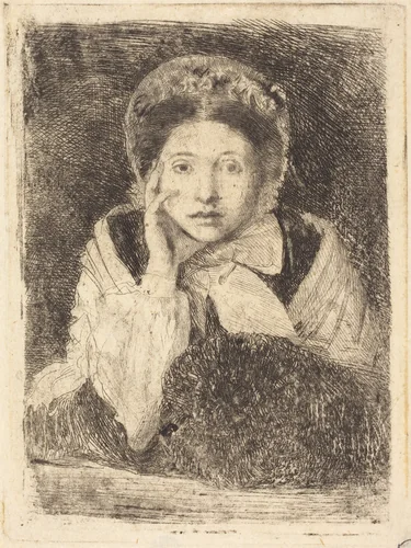 Marguerite De Gas, the Artist's Sister (Marguerite De Gas, soeur de l'artiste) by Edgar Degas, print, 1860-1862