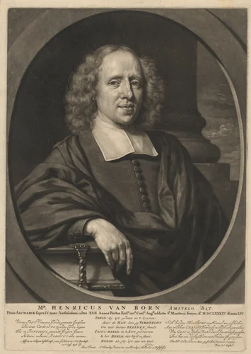 Mr. Henricus van Born by Abraham Blooteling
Nicolaes Maes, print, 1684
