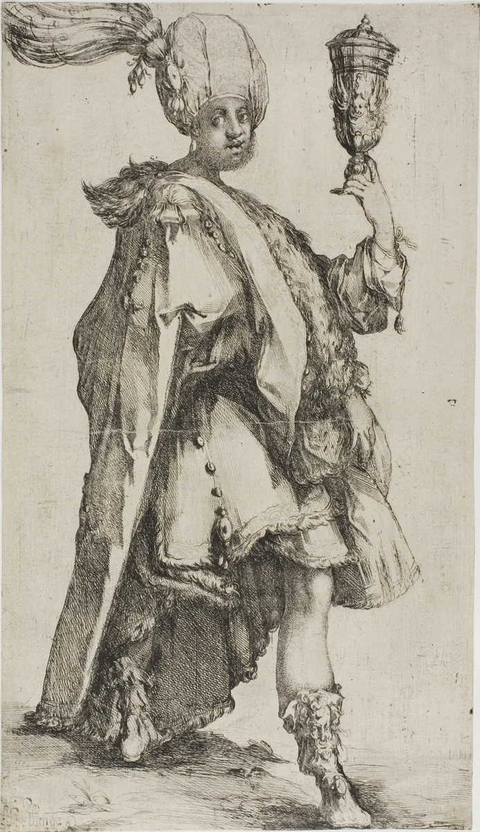 The Three Magi: Balthasar, King of Sheba by Jacques Bellange, print, 1612-1616