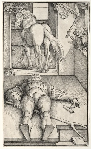 The Bewitched Groom by Hans Baldung, print, 1544