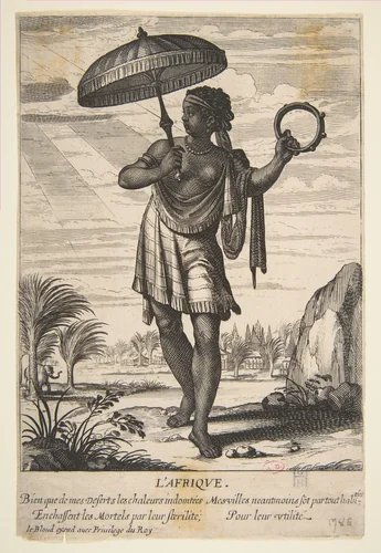 Allegory of Africa, from "The Four Continents" by Abraham Bosse, print, 1630-1676