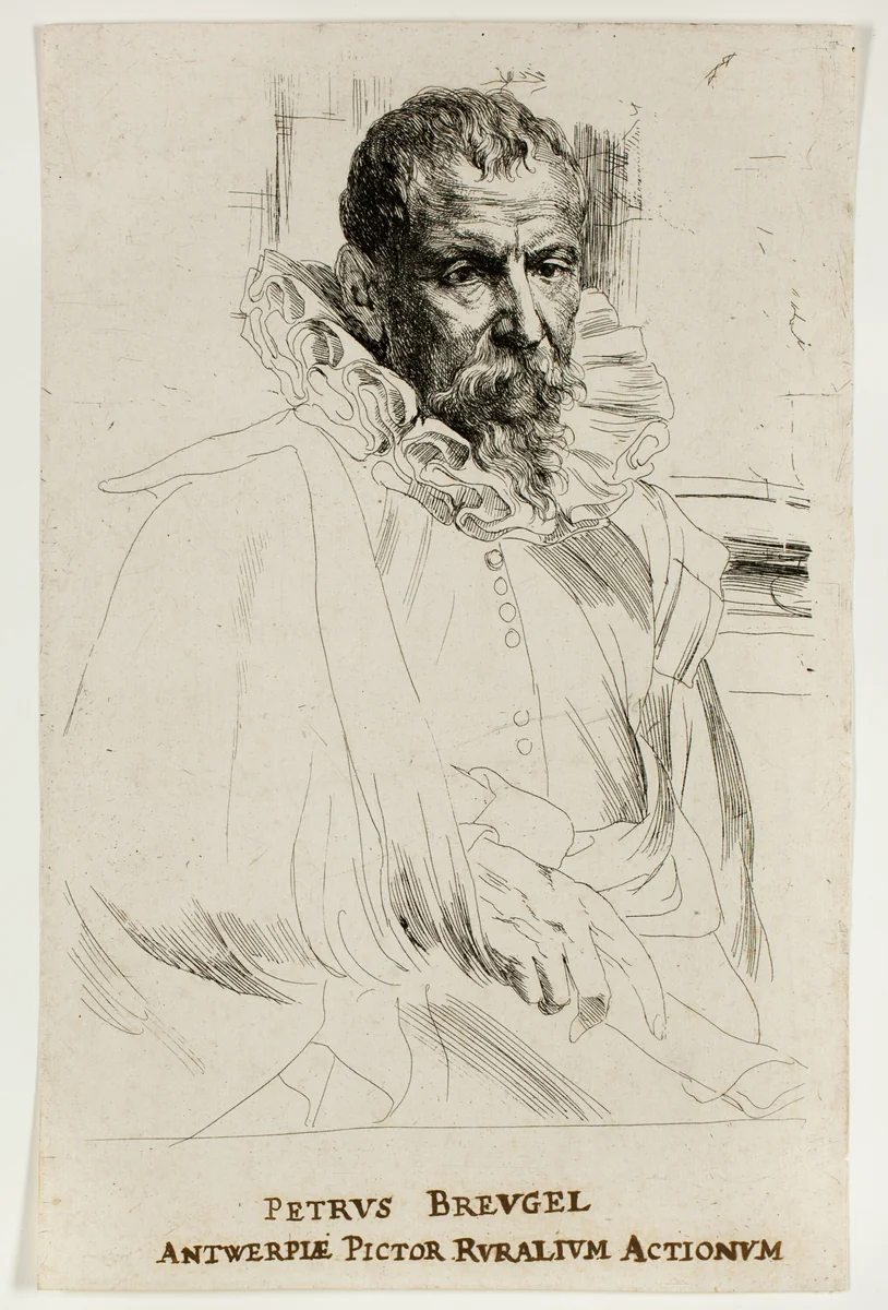 Pieter Brueghel the Younger by Anthony van Dyck, print, 1630-1633