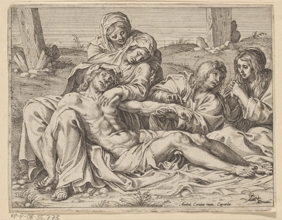 Bewening van Christus by anonymous, print, 1597