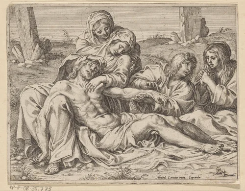Bewening van Christus by anonymous, print, 1597