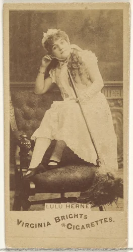 Lulu Herne, from the Actors and Actresses series (N45, Type 1) for Virginia Brights Cigarettes by Allen & Ginter, photograph, 1885-1891