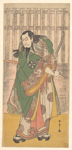 The Actor Nakamura Nakazō I as the Elderly Samurai Hige no Ikyū by Katsukawa Shunshô (勝川春章), print, 1782