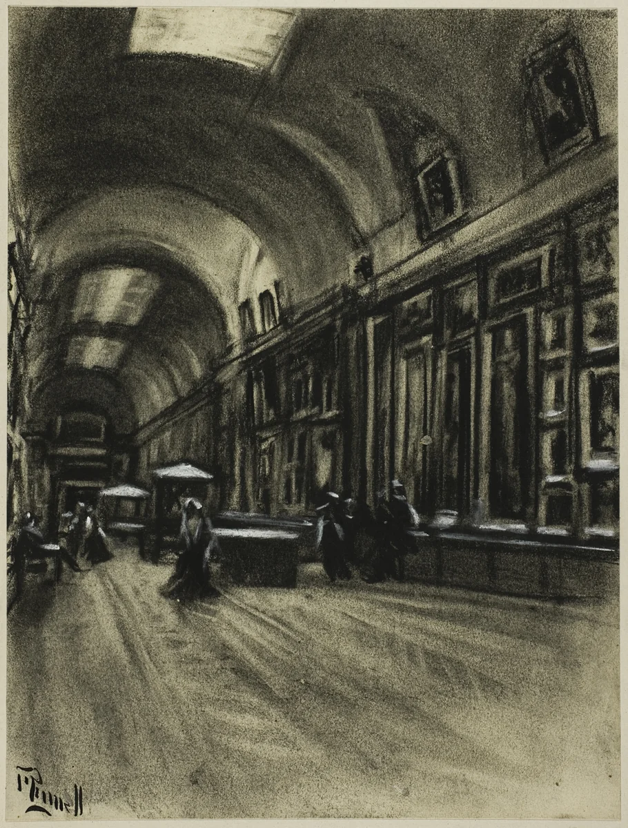 The Long Gallery, Prado by Joseph Pennell, drawing, 1898-1908
