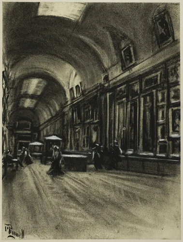 The Long Gallery, Prado by Joseph Pennell, drawing, 1898-1908