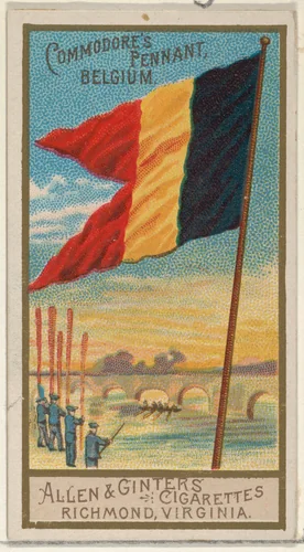 Commodore's Pennant, Belgium, from the Naval Flags series (N17) for Allen & Ginter Cigarettes Brands by Allen & Ginter, print, 1886-1891