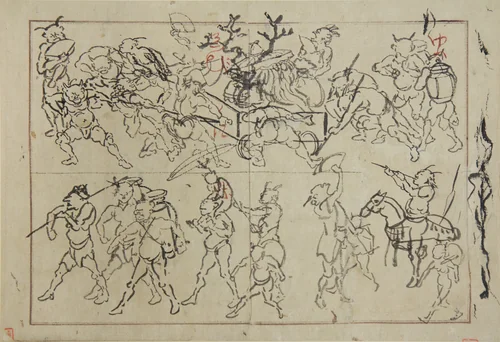 Preliminary Drawings of Demons by Kawanabe Kyōsai (河鍋暁斎), painting, 1867-1889