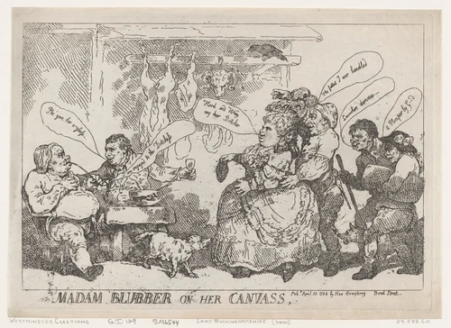 Madam Blubber On Her Canvass by Thomas Rowlandson, print, 1784
