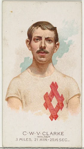 C.W.V. Clarke, Walker, from World's Champions, Series 2 (N29) for Allen & Ginter Cigarettes by Allen & Ginter, print, 1888