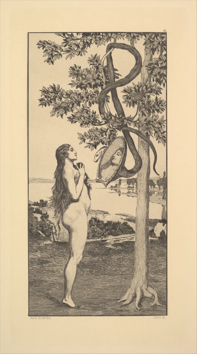 Die Schlange from Eva und die Zukunft (Rad.-Werk III) by Max Klinger, print, 1898