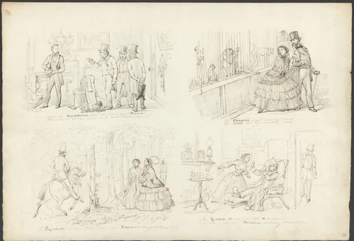 Voorstellingen bij de letters A, B, C, D, E, F, G en H by Karel Frederik Bombled, drawing, 1864-1902