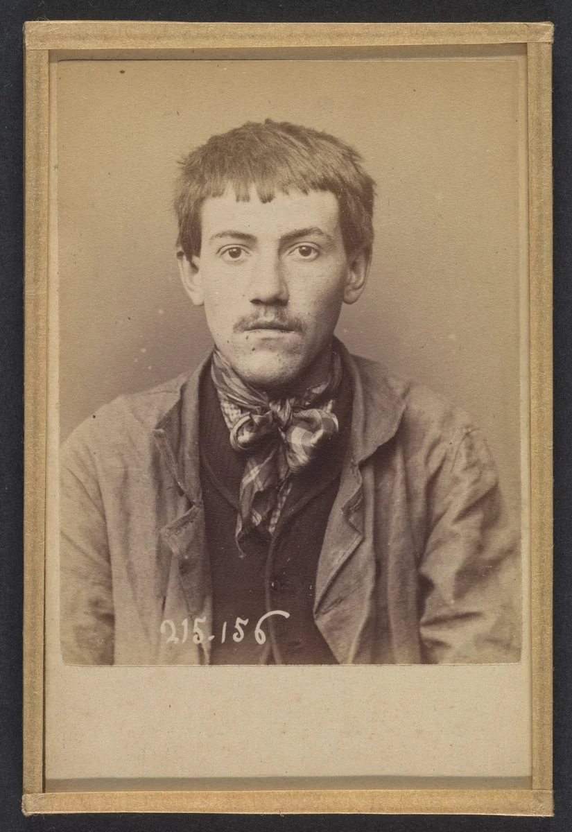 Bissonier. Sébastien. 19 ans, né à St Bonnet (Allier). Journalier. Outrage à la Gendarmerie. 5/3/94. by Alphonse Bertillon, photograph, 1894